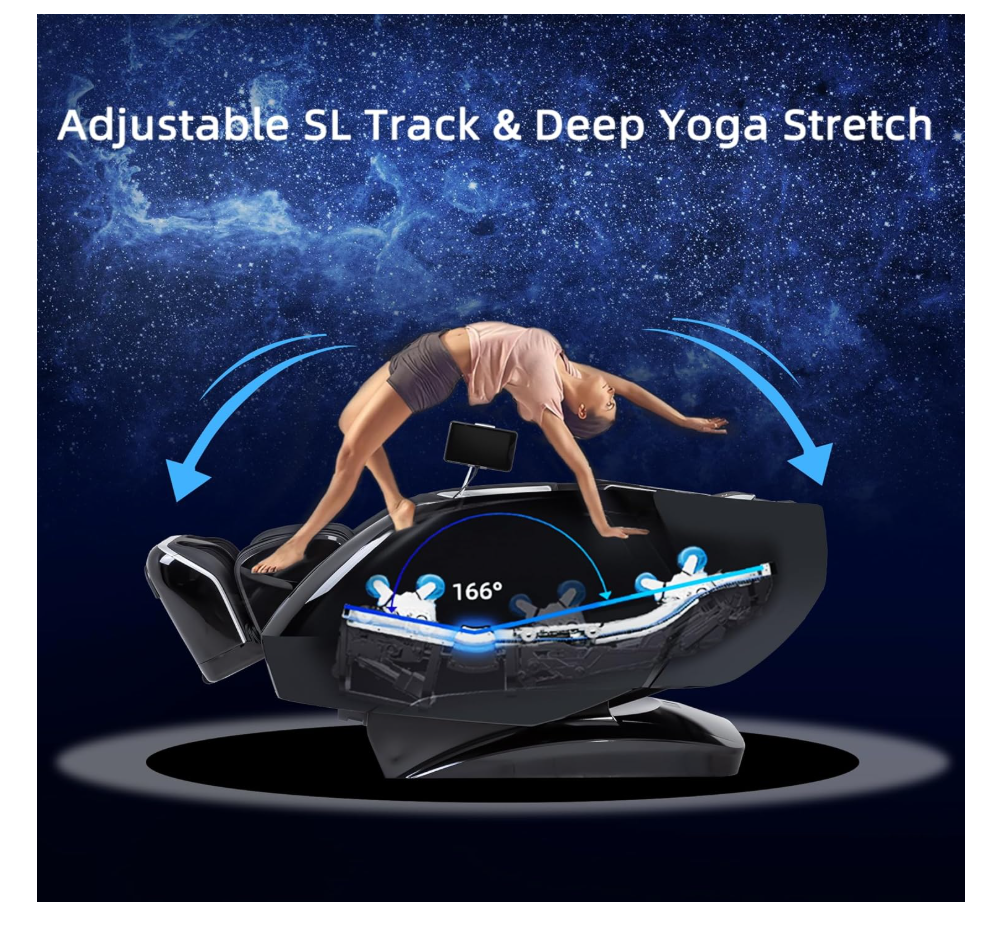 A860 Full Body 4D Massage Chair-Health Detection,Dual-Core System, 125°-166° i-Open Flexible Rail,Top Grain Genuine Cowhide,Customizable Programs,APP Control, AI Voice Control, 20+5 Modes(Dee