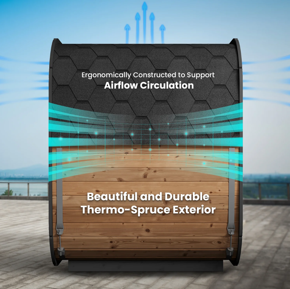 SaunaLife 4-Person Cube-Series Outdoor Home Sauna Kit CL5G