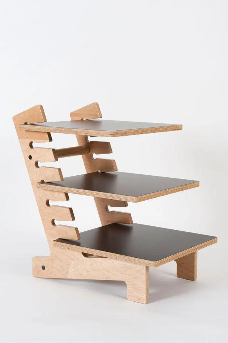 رف مكتبي خشبي قابل للتنظيم