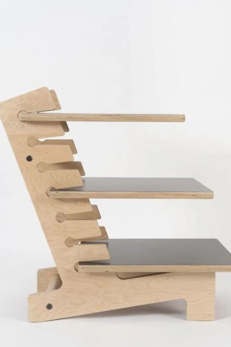 رف مكتبي خشبي قابل للتنظيم