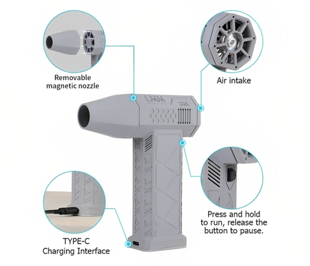 منفاخ هواء صغير قابل لإعادة الشحن