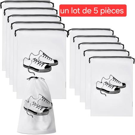UN LOT DE 5 SACS À CHAUSSURES IMPERMÉABLES