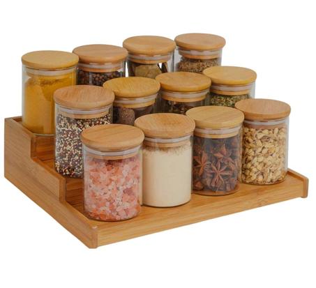 PACK DE 12 POTS+SUPPORT EN BOIS