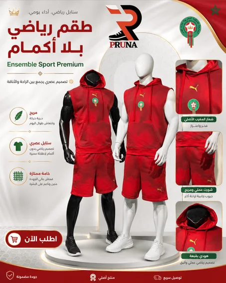 Ensemble Sport Premium Sans Manches Oversize| طقم رياضي رجالي بجودة عالية وقصة