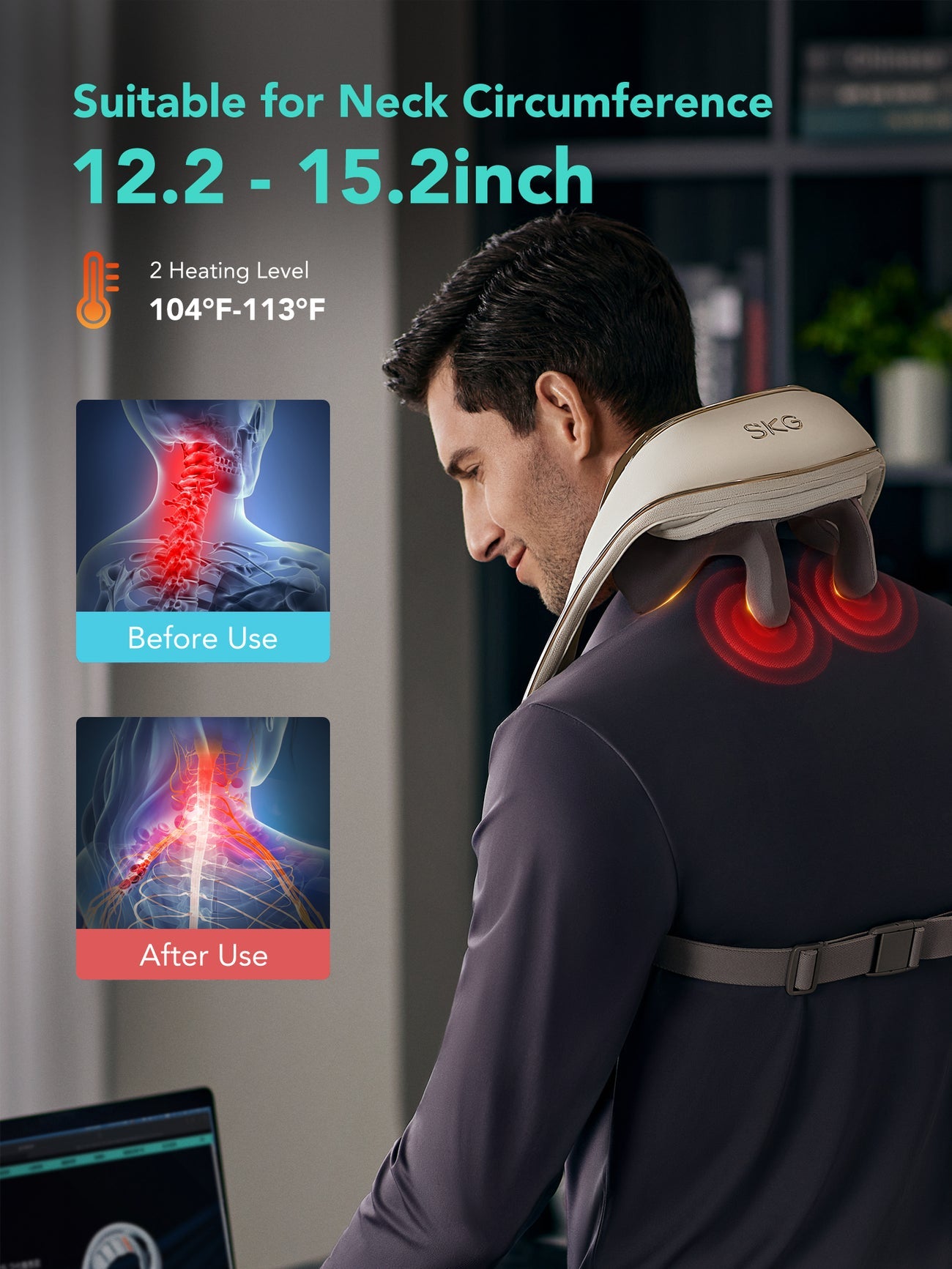 Appareil de Massage sans fil - Masseur pour le cou et les épaules