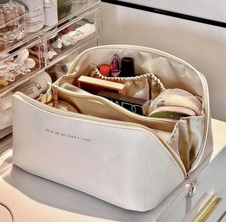 Grand Sac à Cosmétiques de Voyage en Cuir PU pour Femme, Trousse de Maquillage de Grande Capacité, Boîte de Rangement de Poudres pour Femme