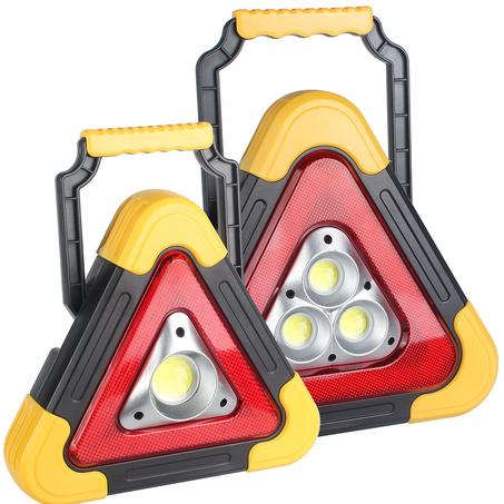 3-EN-1 Lampe de Signalisation d'Urgence Solaire Triangulaire pour le Bord de Route✨