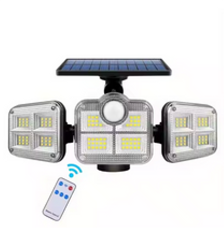 Éclairage Extérieur Solaire à 3 Têtes Orientables – 122 LED Ultra Puissantes, 🌧️ Étanche 🎛️, 3 Modess