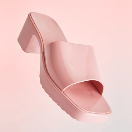 Sandales à talons blocs en rose