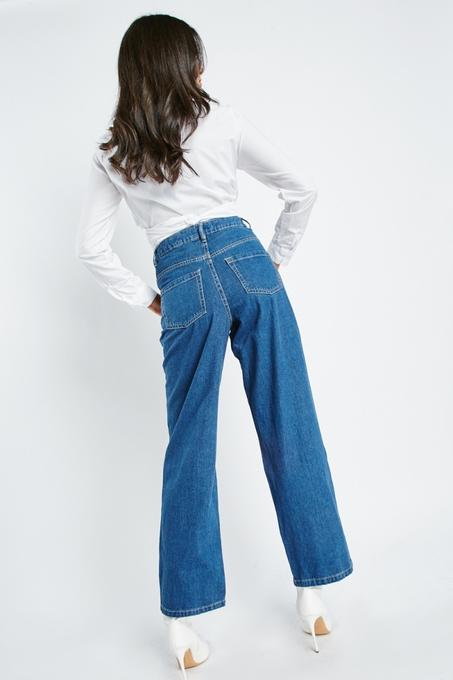 Jeans en denim détresse bleu