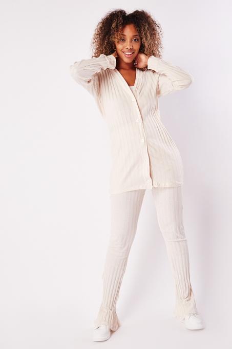 Pantalon évasé avec texture