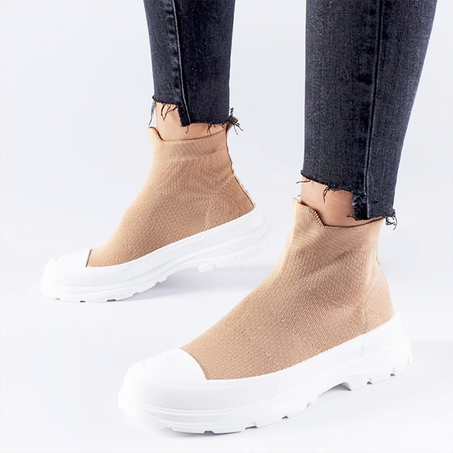 Bottes chaussettes tricotées contrastées