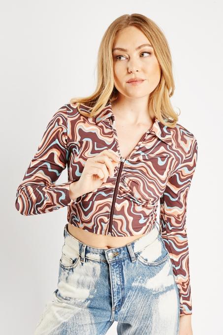 Crop top à fermeture éclair