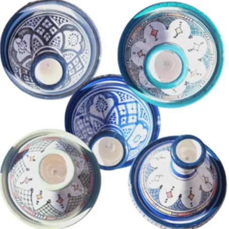 طاجين فخاري مغربي يدوي الصنع،