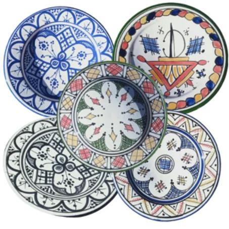 تبسيل فخاري أطباق فنية مصنوعة من الفخار