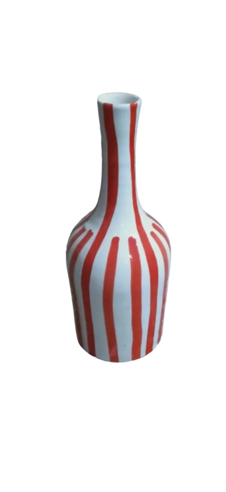 مزهرية فنية فخارية يدوية الصنع بحجم 30 سم / 18 سم ووزن 2 كيلوغرام