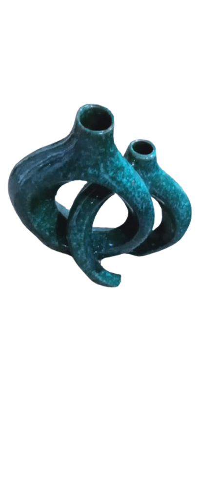 مزهرية فنية فخارية يدوية الصنع بحجم 30 سم / 25 سم ووزن 3 كيلوغرام