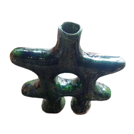 مزهرية فنية فخارية يدوية الصنع بحجم 30 سم / 18 سم ووزن 2 كيلوغرام