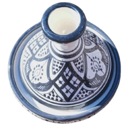 طاجين فخاري حجم 18 سم / 18 سم ووزن 950 جرام، صناعة يدوية  (طبوعة )