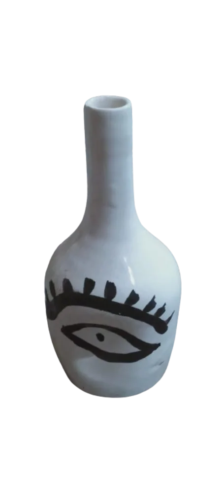 مزهرية فنية فخارية يدوية الصنع بحجم 30 سم / 18 سم ووزن 2 كيلوغرام