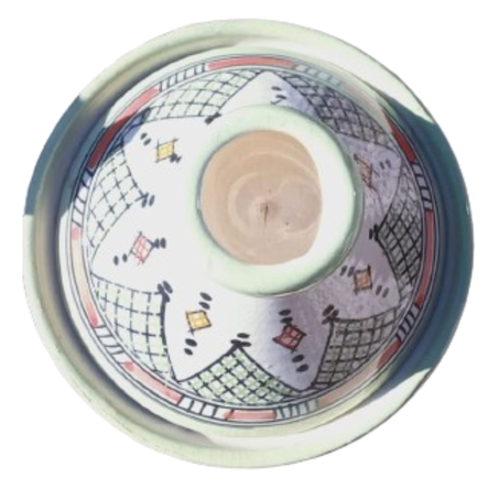 طاجين فخاري حجم 18 سم / 18 سم ووزن 950 جرام، صناعة يدوية (كامبا)