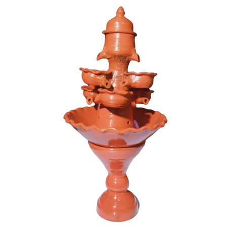 نافورة خاصة فخارية مصبوغة بألوان جميلة ورائعة 100 سم في الارتفاع و 45 سم في العرض