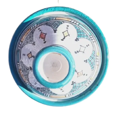 طاجين فخاري حجم 18 سم / 18 سم ووزن 950 جرام، صناعة يدوية  (كامبا)