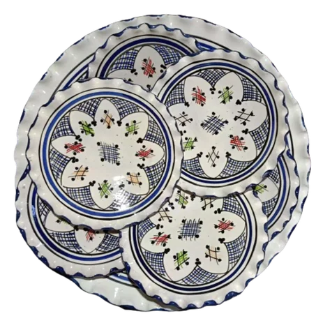 مجموعة طباسل خزفية يدوية ملونة - 6 طباسل صغار مع سيل كبير 🌟🍽️