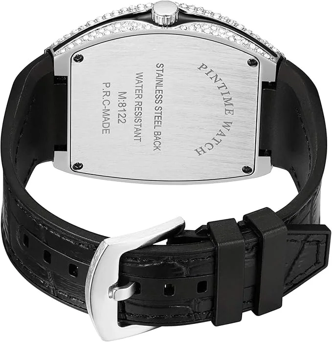 Montre de luxe ornée de strass pour hommes