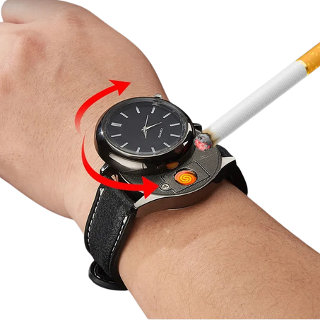 ساعة الكوارتز مع ولاعة مدمجة