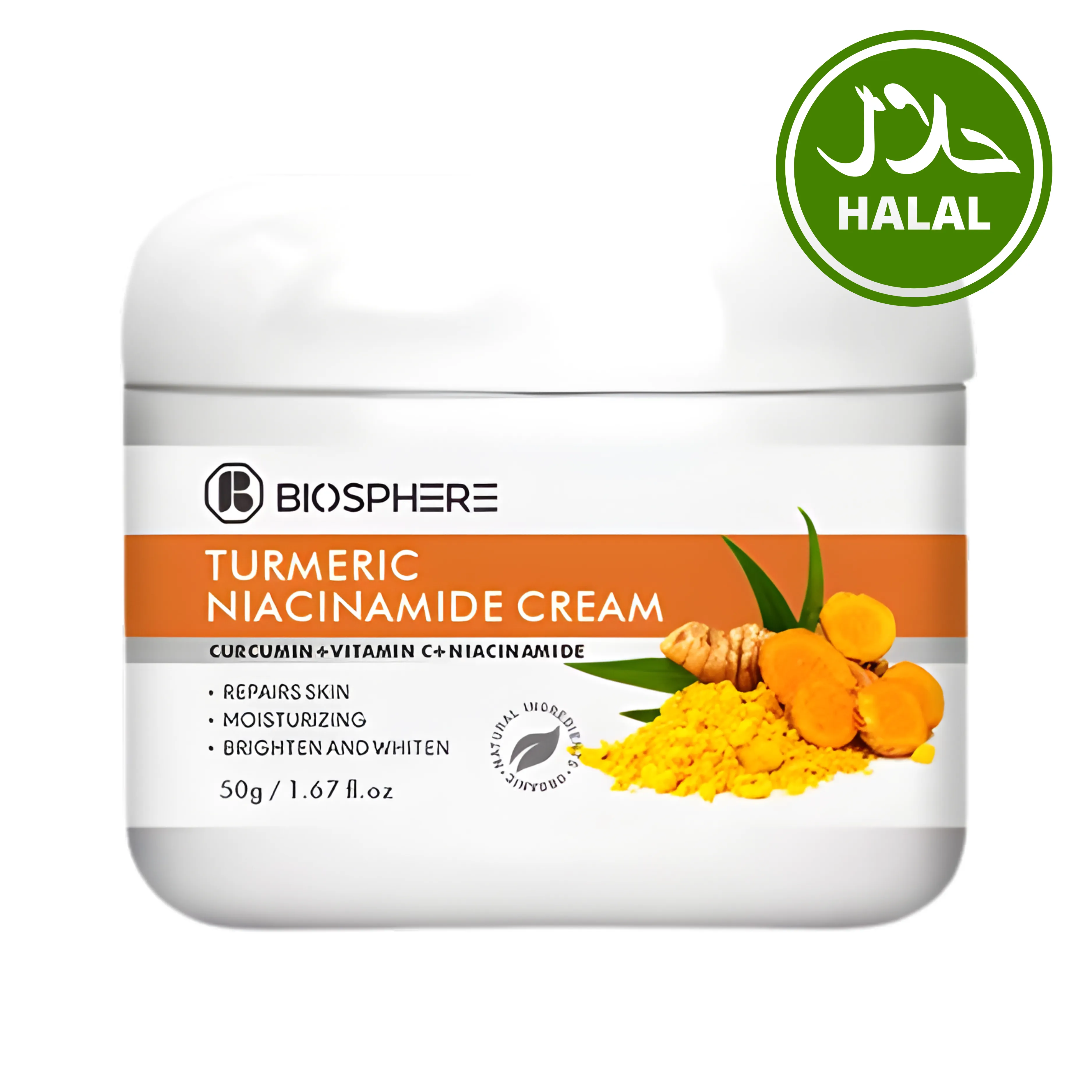 Face Cream - كريم الوجه الحلال لإشراقة طبيعية بالكركم والنياسيناميد