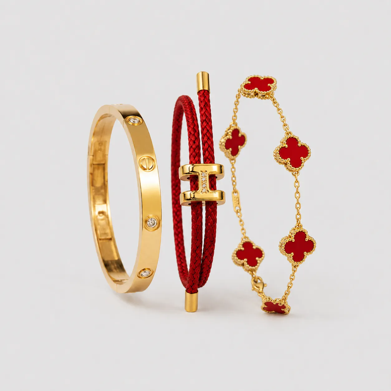 Set de Bracelets Élégance Rouge