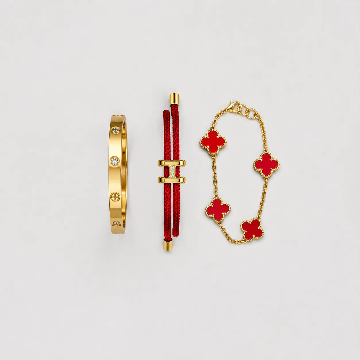 Set de Bracelets Élégance Rouge