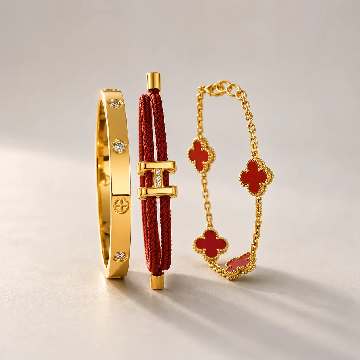 Set de Bracelets Élégance Rouge