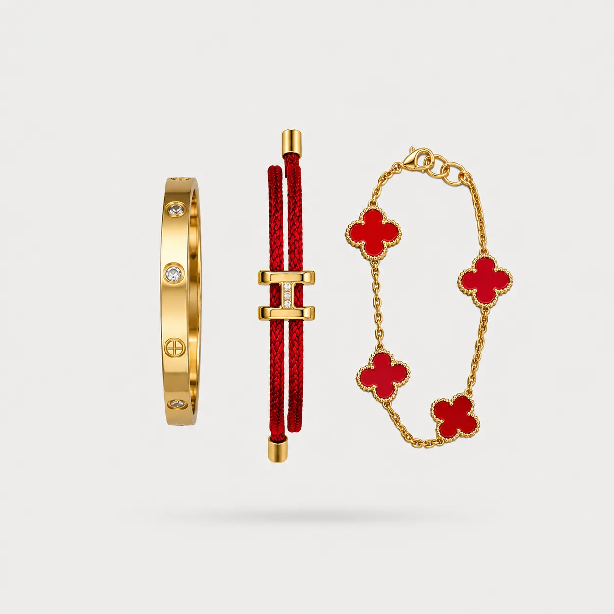 Set de Bracelets Élégance Rouge