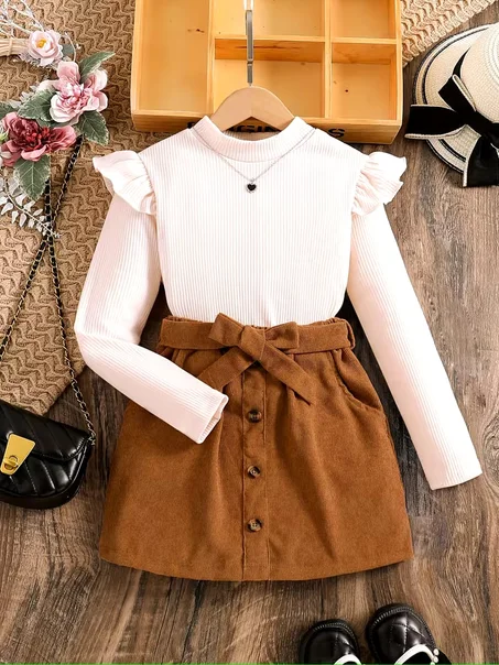ensemble très chic pour fille (jupe+pull)