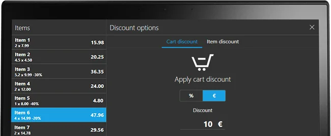 Appliquer une remise à un seul produit ou à une vente