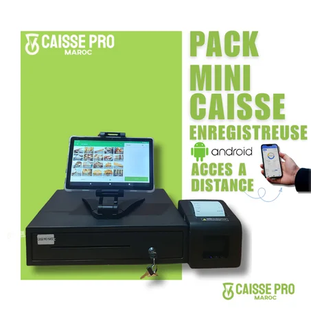 MINI CAISSE ENREGISTREUSE TACTILE 10'' CAFE RESTO PATISSERIE CHOCOLATERIE PARFUMERIE COIFFEUR SPA HAMMAM AVEC ACCES A DISTANCE