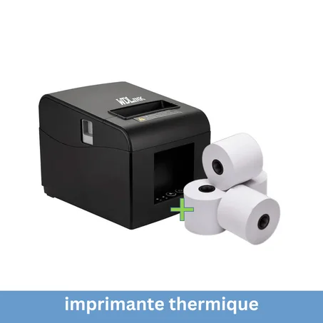 Imprimante Thermique Reçu + 4 Rouleaux 80mm