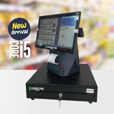 CAISSE ENREGISTREUSE TACTILE I5 IMPRIMANTE INTEGREE CAFE RESTO PATISSERIE CHOCOLATERIE PARFUMERIE COIFFEUR SPA HAMMAM