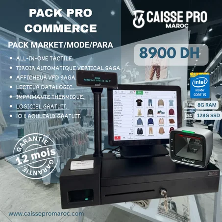 Pack Caisse Enregistreuse SAGA Complet – Solution Pro Commerce