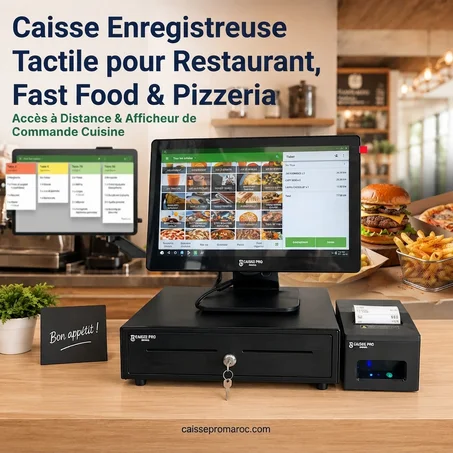 Pack Caisse Tactile Restaurant & Fast Food — Afficheur Cuisine & Accès à Distance au maroc