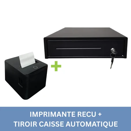 Pack Point de Vente : Imprimante Thermique de Reçus + Tiroir Caisse Automatique
