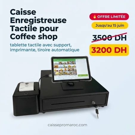 Pack Caisse Enregistreuse Tactile pour Café & Bar – Solution Point de Vente Complète au maroc