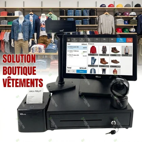 CAISSE ENREGISTREUSE WINDOWS + LECTEUR CODE BARRE + AFFICHEUR DE PRIX — Maroc