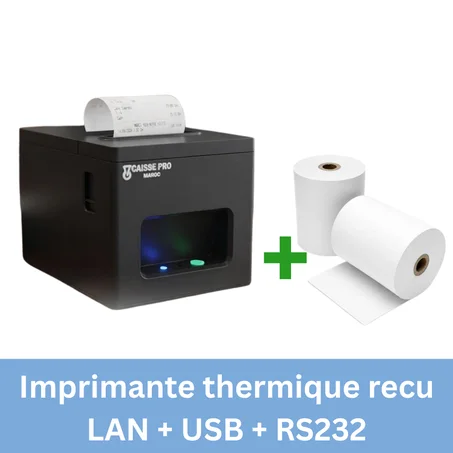 Imprimante Thermique Reçu + 2 Rouleaux 80mm (ES-8390)