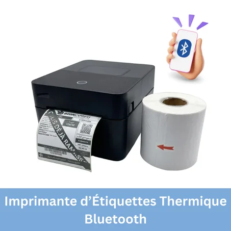Imprimante d’Étiquettes Thermique Haute Performance – Bluetooth, LAN & USB (+ Rouleau 100x100 Offert)