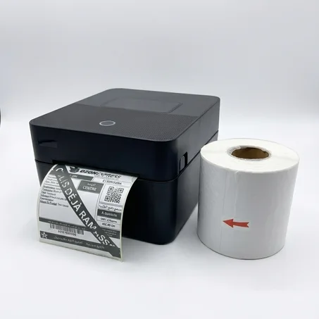 Imprimante thermique d'étiquettes autocollantes + Rouleau Gratuit (100*100)