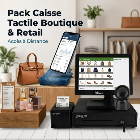 Pack Caisse Enregistreuse Tactile pour Boutique & Retail – Solution Point de Vente Complète au Maroc