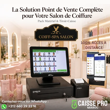 Pack Caisse Enregistreuse Tactile Solution Compléte pour Salon de Coiffure & Spa & Hammam au maroc